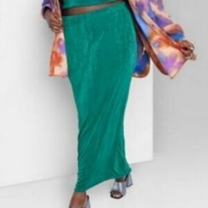 🔥Sale Snag In Material Wild Fable Women's XXL Back Slit Shimmery Maxi Skirt